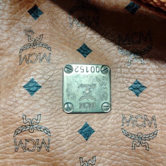 (L4) Authentic MCM Travel Bag Brown PVC Luxury Vintage Designer Handbag - Picture 8 of 9